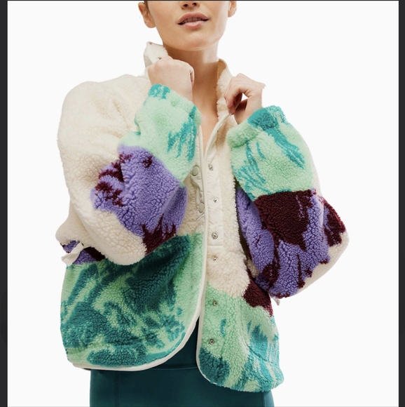 NWT Free People - Hit the Slopes - Sunrise Summit Ivory Combo - Sherpa Jacket - Picture 2 of 16